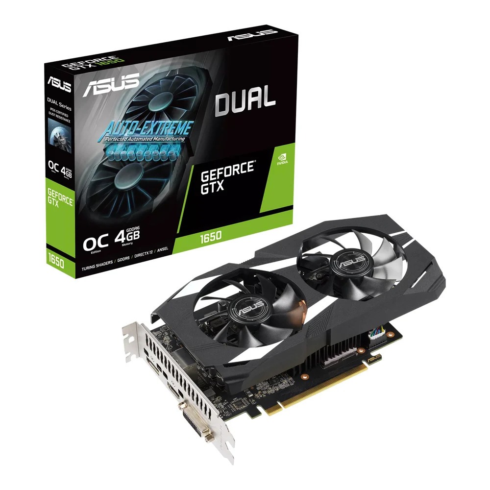 VGA (การ์ดจอแสดงผล) ASUS DUAL GEFORCE GTX 1650 OC EDITION 4GB GDDR6 EVO (DUAL-GTX1650-O4GD6-P-EVO)